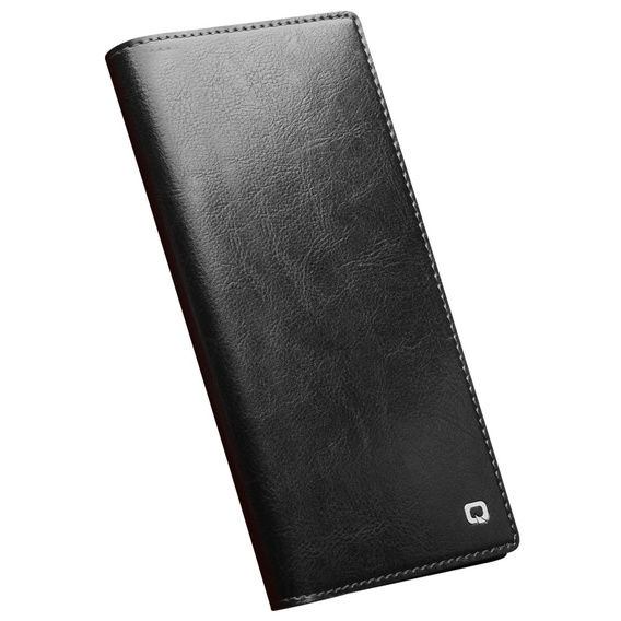 Etui z klapką do Samsung Galaxy S22 Ultra 5G, QIALINO Leather Wallet, czarne