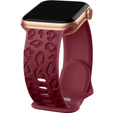 Pasek Silikonowy do Apple Watch 1/2/3/4/5/6/7/8/9/10/SE 38/40/41/42mm, Leopard, Bordowy