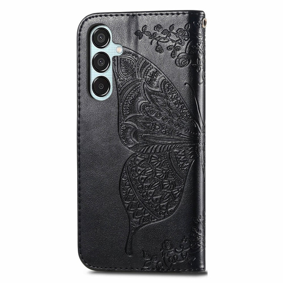 Etui z klapką do Samsung Galaxy M15 5G, Butterfly, czarne