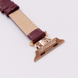 Pasek Skórzany do Apple Watch 1/2/3/4/5/6/7/8/9/10/11/SE Ultra 1/2/3 42/44/45/46/49mm, Bordowy