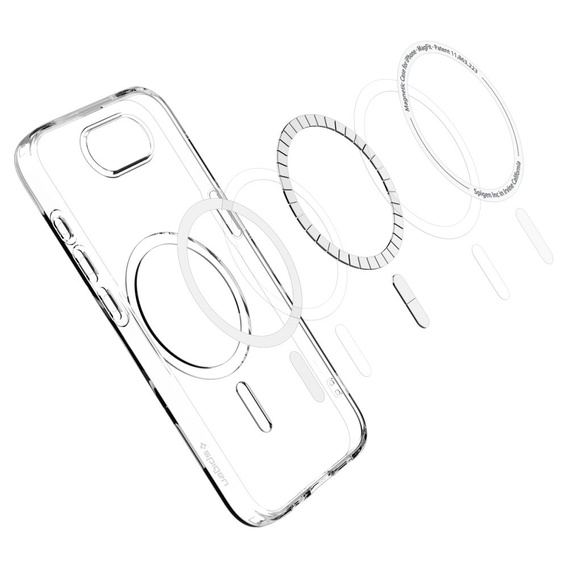 Etui Spigen do iPhone 16E, Liquid Crystal, przezroczyste + Szkło Hartowane 9H