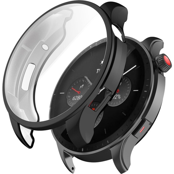 2w1 Etui z osłoną na ekran do Amazfit GTR 4 46mm, Czarne