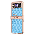 Etui do Samsung Galaxy Z Flip 4 5G, Rhombus Grid, niebieskie
