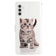 Etui z klapką do Samsung Galaxy A25 5G, Wallet, Cute Cat, białe + szkło 9H