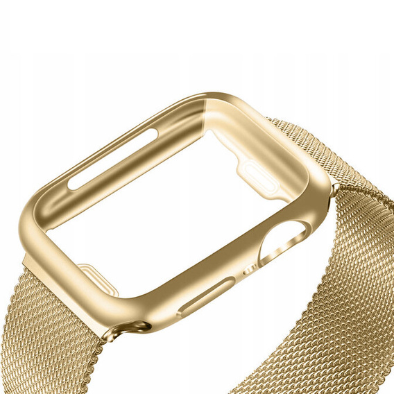 Bransoleta + Etui z Osłoną na Ekran do Apple Watch 10/11 42mm, Złota
