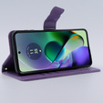 Etui z klapką do Motorola Moto G54 5G, Butterfly, fioletowe