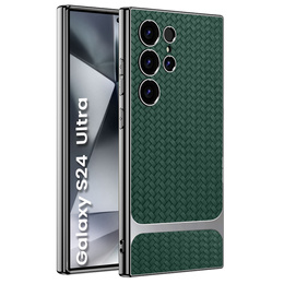 Etui do Samsung Galaxy S24 Ultra, GKK Woven Leather, zielone