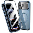 Etui do iPhone 17 Pro Max, Magnetic Dual Glass, do MagSafe, niebieskie