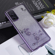 Etui do Samsung Galaxy S20 FE, Glitter Flower, fioletowe