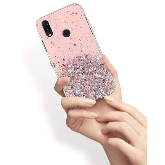 Etui do Xiaomi Redmi Note 7, Glittery, różowe