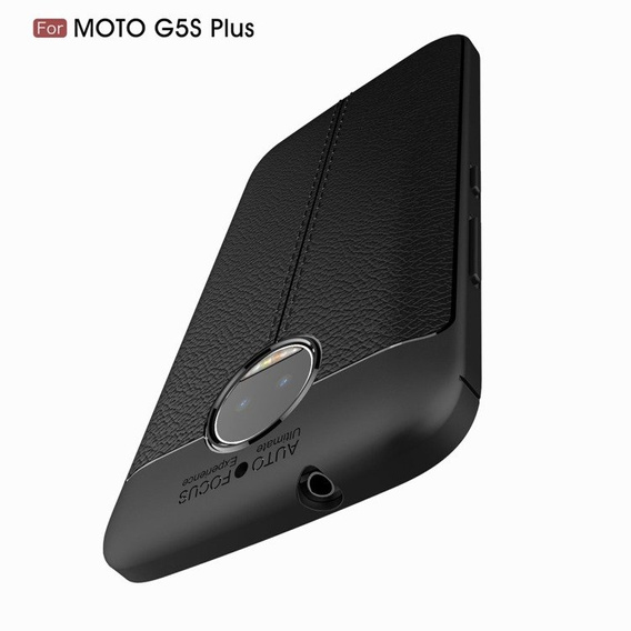 Czarne Etui Football Grain TPU Case Motorola Moto G5S Plus