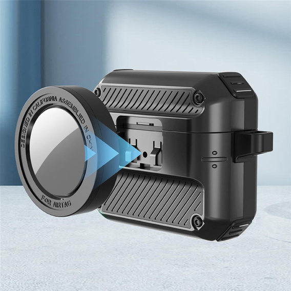 Etui z miejscem na AirTag 2 / 1 do Apple AirPods Pro 2, Protective Case, Czarne