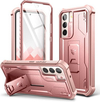 Etui pancerne do Samsung Galaxy S22, Dexnor Full Body, różowe rose gold