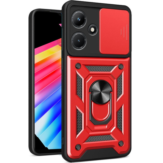 Etui pancerne do Infinix Hot 30i, CamShield Slide, czerwone