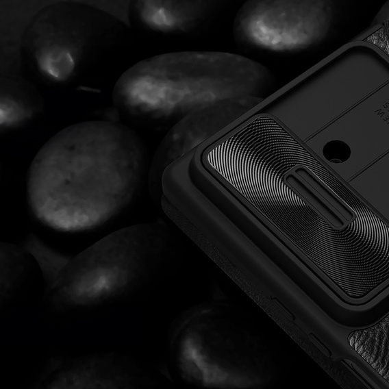 Etui z klapką NILLKIN do Samsung Galaxy Z Fold7, CamShield Qin Pro, skórzane z rysikiem, czarne