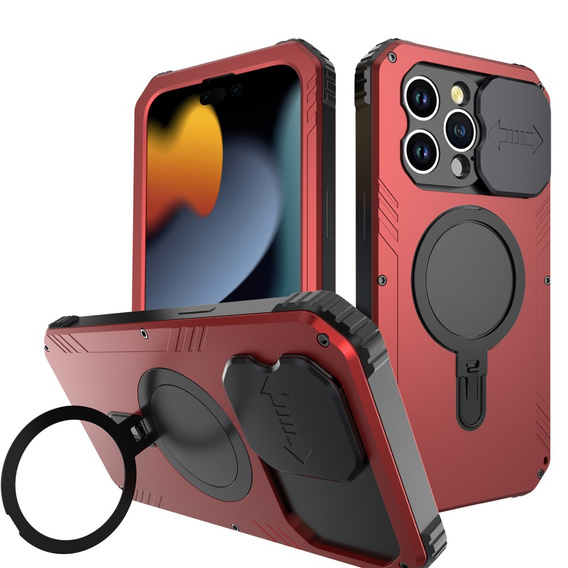 Etui do iPhone 15 Pro Max, DefenderMag, czerwone