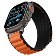 Pasek Spigen WBF1 Band do Apple Watch 8/9/10/11/SE/Ultra 1/2 (44/45/46/49 mm) – Black / Orange