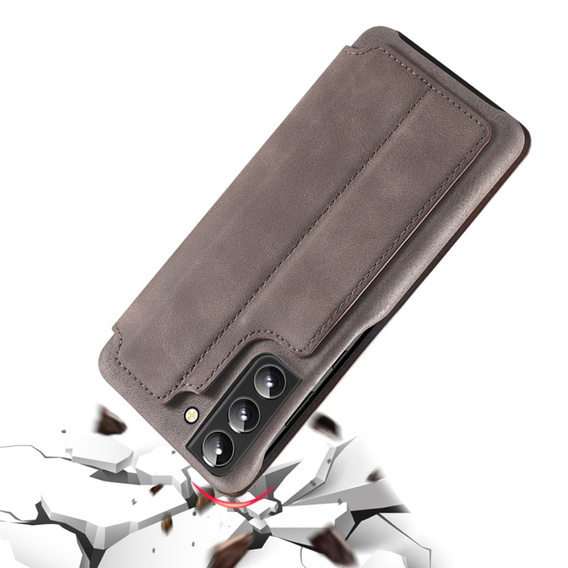 Etui z klapką do Samsung Galaxy S22+ Plus 5G, LC.IMEEKE, kawowe