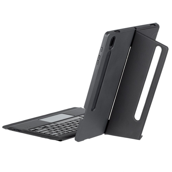 Etui z podświetlaną klawiaturą bluetooth do Samsung Galaxy S9+ / S9 FE+ / S10+ Plus, czarne