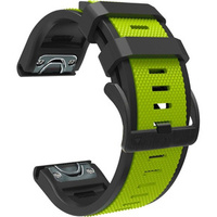 Pasek Silikonowy do Garmin Fenix 5X/6X/7X, Limonkowy / Czarny