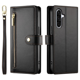 Etui z klapką do Samsung Galaxy A17 5G, Wallet Zipper Pocket, czarne