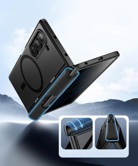Etui do Samsung Galaxy Z Fold6, Berfy do MagSafe Pen Slot, czarne