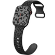 Pasek Silikonowy do Apple Watch 1/2/3/4/5/6/7/8/9/10/11/SE 38/40/41/42mm, Leopard, Czarny
