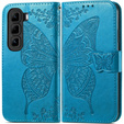 Etui z klapką do Infinix Hot 50 4G, Butterfly, niebieskie