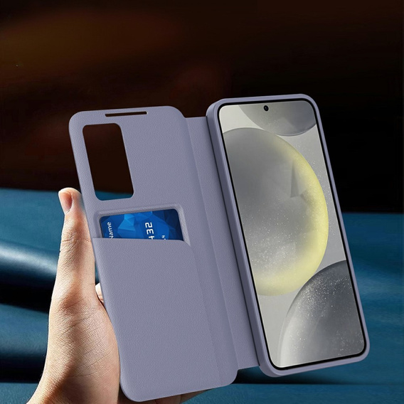 Etui do Samsung Galaxy A56 5G – Smart View z kieszenią na kartę, fioletowe