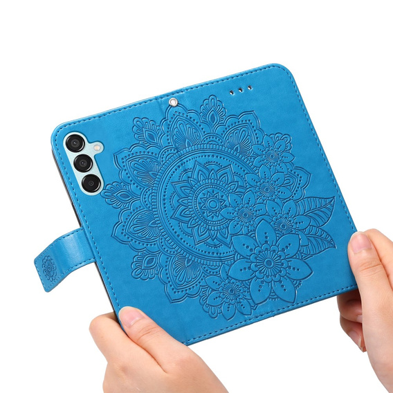 Etui z klapką do Samsung Galaxy M15 5G, Mandala, niebieskie