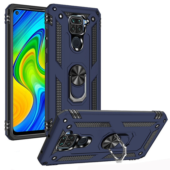 Etui pancerne do Xiaomi Redmi Note 9, Nox Case Ring, niebieskie