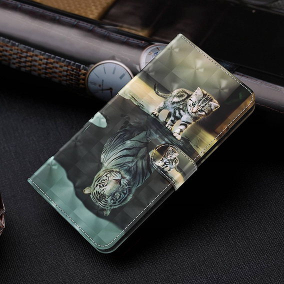 Etui z klapką do Xiaomi Redmi Note 13 Pro+, Wallet, Cat & Tiger