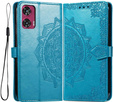 Etui z klapką do Motorola Edge 50 Fusion 5G, Mandala, niebieskie