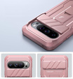 Etui pancerne do Google Pixel 9 Pro, Dexnor Full Body (Two Frames), różowe