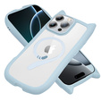 Etui do iPhone 16 Pro Max, do MagSafe, Cute Cat, niebieskie + Szkło na ekran