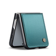 Etui do Samsung Galaxy Z Flip7, CASEME Litchi Leather, zielone