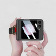 Etui GKK do Samsung Galaxy Z Flip7 FE / Z Flip6, Ring Holder, z paskiem, czarne