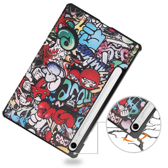 Etui do Samsung Galaxy Tab S9 FE, Smartcase Pen Slot, graffiti