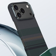 Etui BENKS Kevlar do iPhone 17 Pro Max, Magnetic Armor Air Aurora 600D 0070, do MagSafe, zielone