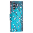Etui z klapką do Samsung Galaxy M34, Wallet, Sakura niebieskie