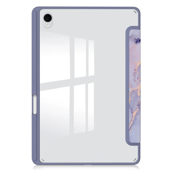 Etui do Samsung Galaxy Tab S11, Smartcase Hybrid, z miejscem na rysik, Marble fioletowe