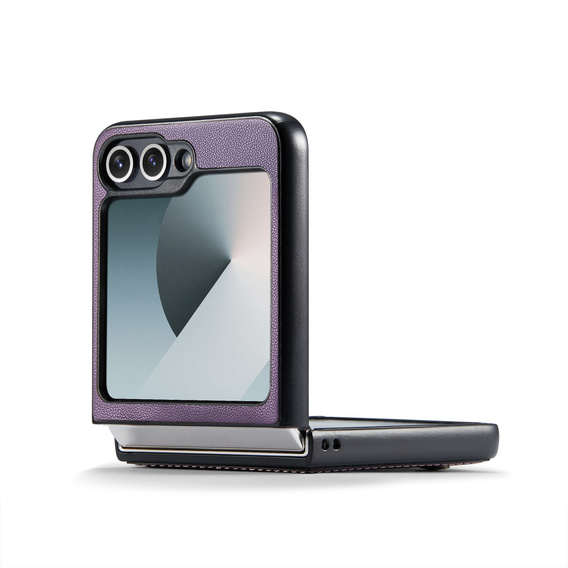 Etui do Samsung Galaxy Z Flip7, CASEME Litchi Leather, fioletowe