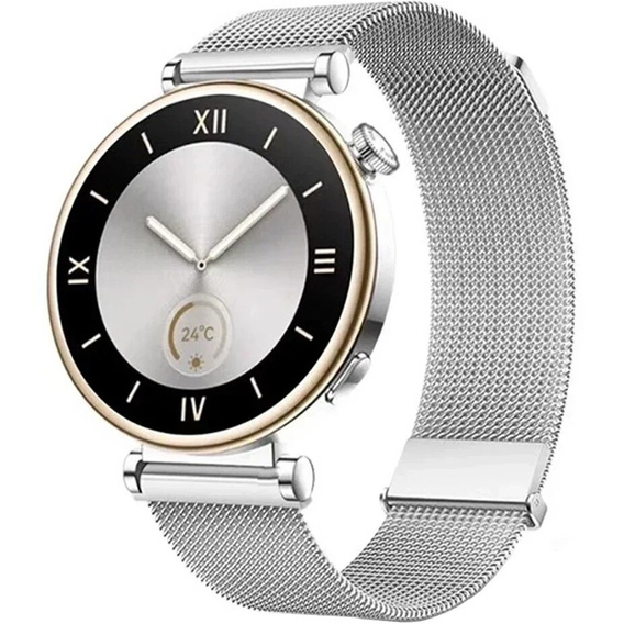 Uniwersalna Bransoleta Milanese 18mm, z zaciskiem od wewnątrz, Srebrna