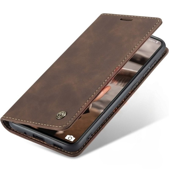 Etui CASEME do Samsung Galaxy S20 FE, Leather Wallet Case, brązowe