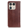 Etui z klapką do Motorola Edge 50 Ultra, Split Leather, brązowe