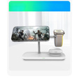 Ładowarka indukcyjna Qi2 3w1 15W do iPhone/ Apple Watch / Airpods / Galaxy / Galaxy Watch/ Galaxy Buds, biała