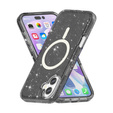 Etui do iPhone 17, do MagSafe, brokatowe, półprzezroczyste czarne