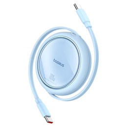 Baseus Free2Draw Mini – zwijany kabel USB‑C 100 W, 1m - niebieski
