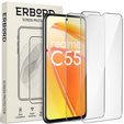 2x Szkło Hartowane do Realme C55, ERBORD 9H Hard Glass, szybka