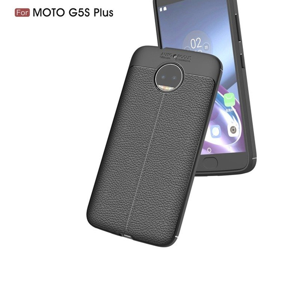 Czarne Etui Football Grain TPU Case Motorola Moto G5S Plus